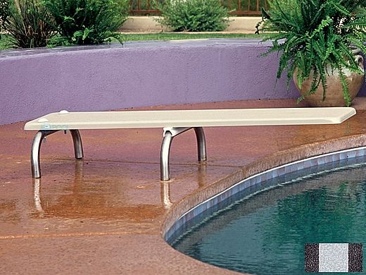 Inter-Fab U-Stands Base with Duro-Beam aquaBoard Board Complete | 8' Black with Gray Top Tread and 12" Hammertone Gray Powder Coated Steel Base | DB8BLK-US12