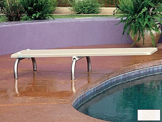 Inter-Fab U-Stands Base with Duro-Beam aquaBoard™ Board Complete | 6' White with White Top Tread and 18" Stainless Steel Base | DB6WS-US18