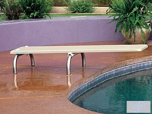 Inter-Fab U-Stands Base with Duro-Beam aquaBoard™ Board Complete | 10' Gray with Gray Top Tread and 18" Light Gray Powder Coated Steel Base | DB10GRY-US18