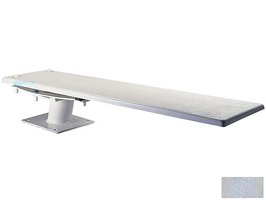 Inter-Fab Techni-Spring Steel Base with Techni-Beam Board Complete | 8' Gray with Gray Top Tread and Gray Base | TB8GRY-TSB