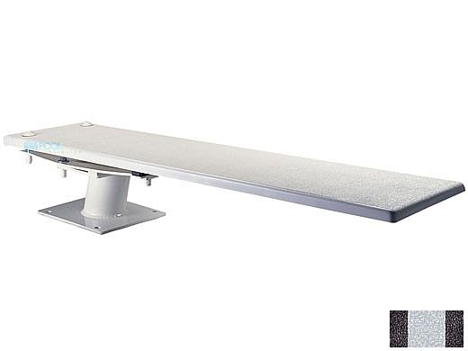 Inter-Fab Techni-Spring Steel Base with Techni-Beam Board Complete | 8' Black with Gray Top Tread and Black Base | TB8BLK-TSB
