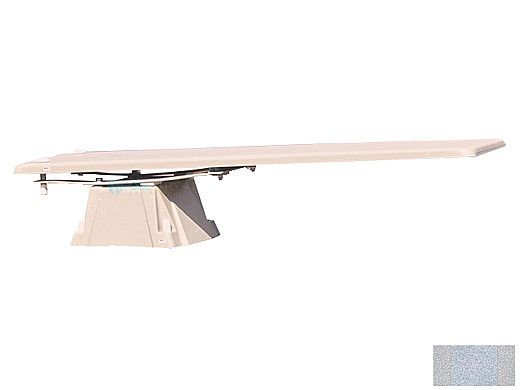 Inter-Fab Techni-Spring Fiberglass Base with Techni-Beam Board Complete | 8' Gray with Gray Top Tread and Gray Base | TB8GRY-TSBF