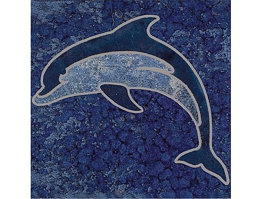 National Pool Tile Bermuda 6x6 Dolphin Deco | Blue Cobalt | CLD-BL-DL1