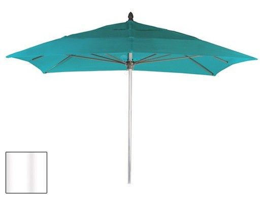 Ledge Lounger Select Umbrella | 6' Square 2" White Pole | Premium 1 Fabric Colors | LL-U-S-6SQPP-W-P1