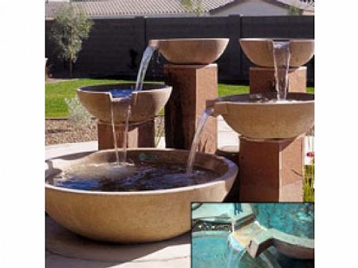 Water Scuppers and Bowls Marseilles Fountain Bowl | 27" Adobe Sandblasted | WSBMAR27