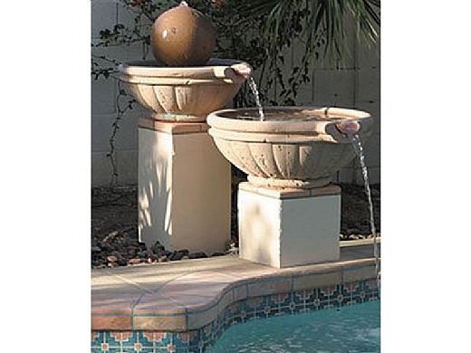 Water Scuppers and Bowls Parisian Scupper Bowl with Copper Scupper | 24" Sage Sandblasted | WSBPAR24