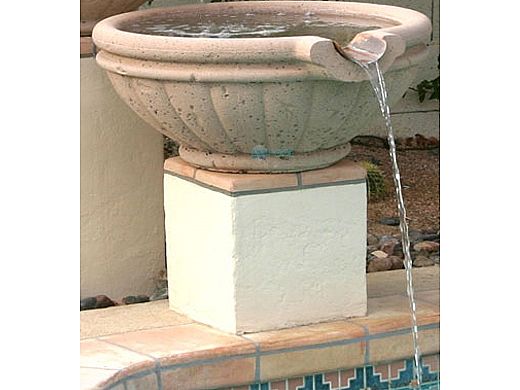Water Scuppers and Bowls Parisian Scupper Bowl with Copper Scupper | 36" Gray Sandblasted | WSBPAR36