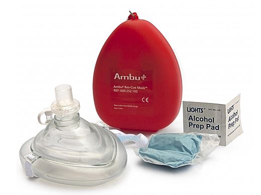 KEMP USA CPR Mask with 02 Inlet in Hard Case | 10-502