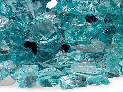 American Fireglass Half Inch Premium Collection | Azuria Reflective Fire Glass | 55 Pounds | AFF-AZBLRF12-55