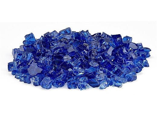 American Fireglass Half Inch Premium Collection | Cobalt Reflective Fire Glass | 25 Pounds | AFF-COBLRF12-25
