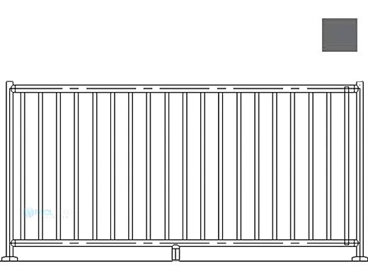 Saftron 2200 Series Pool Fencing | 48" H x 8' W Sections | Graphite Gray | FS-2200-4896-GG