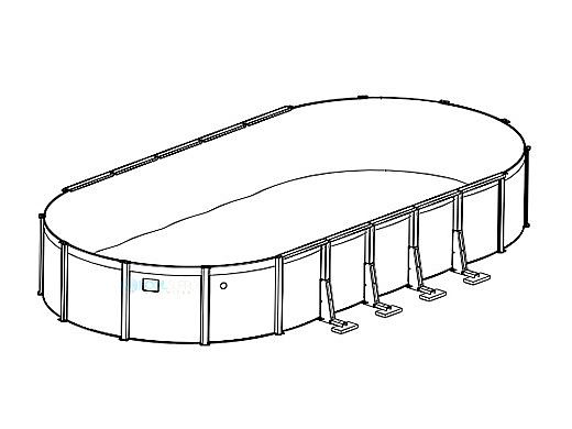 Laguna 16' x 24' Oval 52" Sub-Assy for CaliMar® Above Ground Pools | Resin Top Rails | 5-4946-139-52