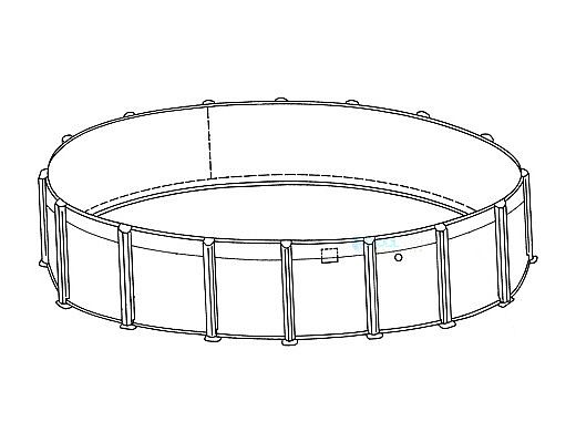 Coronado 33' Round 54" Sub-Assy for CaliMar® Above Ground Pools | Resin Top Rails | 5-4933-139-54