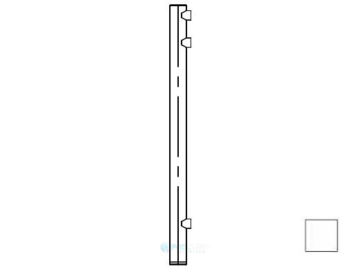 Saftron Core Mounted End Post for 48" 2400 Series Fencing | White | FP-2448-CEP-W