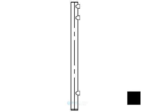 Saftron Core Mounted End Post for 48" 2400 Series Fencing | Black | FP-2248-CEP-BK