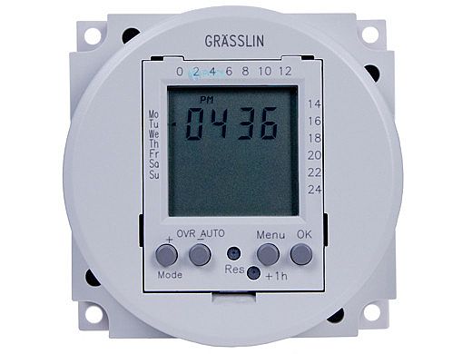 Intermatic Grasslin FM1D20 1-Channel Panel Mount Electronic Time Switch | Mounting Surface | SPDT 16 A, 24 VDC 50/60 HZ | FM1D20-24U FM1D20-LV-U