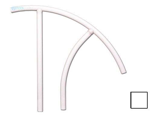 Saftron Triton Series Return to Deck Mounted Handrail | .25" Thickness 1.90" OD | 30"W x 36"H | White | TRTD-130-W