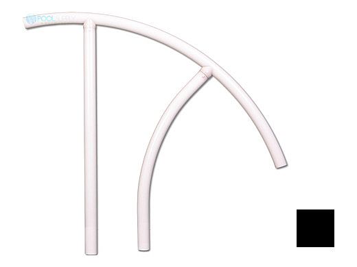 Saftron Triton Series Return to Deck Mounted Handrail | .25" Thickness 1.90" OD | 30"W x 36"H | Black | TRTD-130-BK