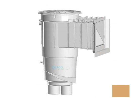 AquaStar Flow Star Water Bonded Skimmer with Water Stop Face, Float Assembly, Basket, Lid and Adjustable Collar | Tan | SKR15108