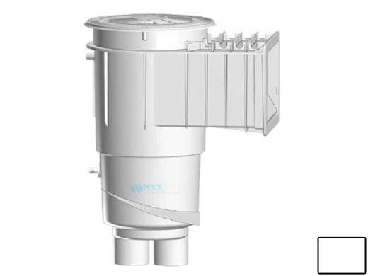 AquaStar Flow Star Water Bonded Skimmer with Flush Face, Float Assembly, Basket, Lid and Adjustable Collar | White | SKR17101