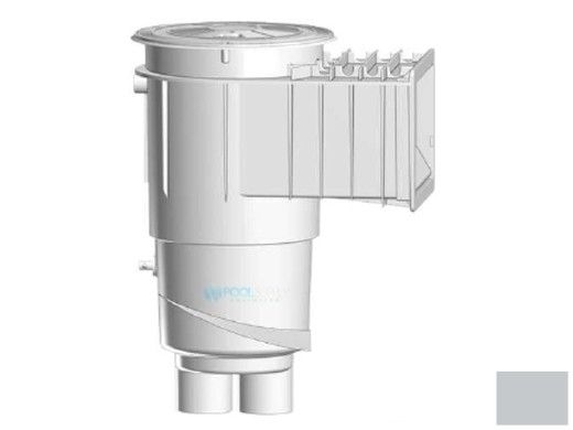 AquaStar Flow Star Water Bonded Skimmer with Flush Face, Float Assembly, Basket, Lid and Adjustable Collar | Light Gray | SKR17103