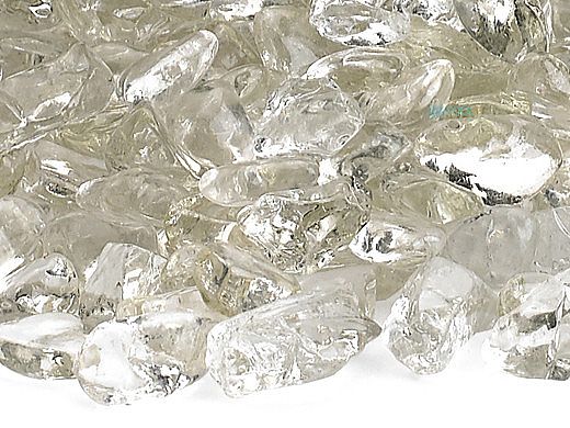 American Fireglass Eco Glass Collection | Crystal White Glass Beads | 25 Pounds | ECO-WHT-25