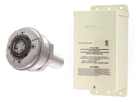 Pentair Color GloBrite Vinly Light Combo | 1 Color GloBrite 100', 300W Transformer & 1 Vinyl Niche | 620080