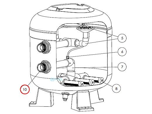 Hayward Bulkhead Fitting Assembly (HCF302T, HCF342T, HCF362T) | HCXFBFA1000