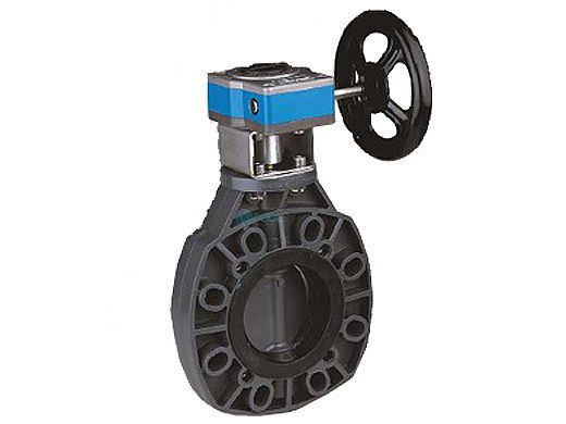 Fluidra USA 6" Gear Operated Butterfly Valve EPDM Seals, Zinc Shaft | 34470PVC02586
