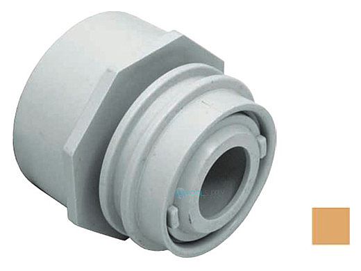 AquaStar Flush-Mount Return Fitting | with Water Stop Eyeball and Nut | Fits Over 2'' Pipe | Tan | 3508