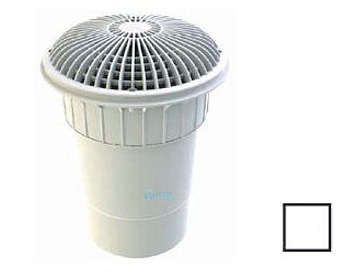 AquaStar 10" Round MoFlow Suction Outlet Cover | with 6" Socket Deep PVC Sump | White | 10MF101F