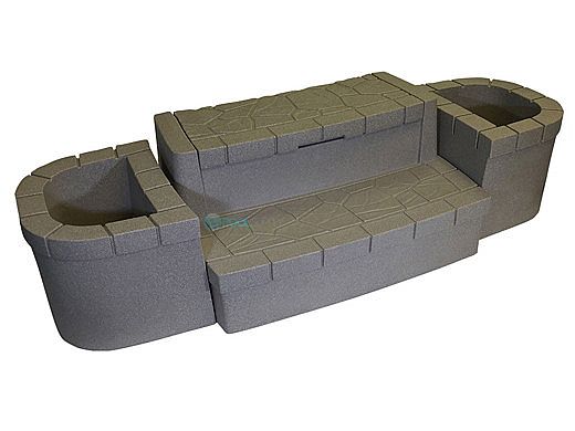 Dream Maker Spas Deluxe Storage Steps and Planters Set | Cobblestone | 400012-CC
