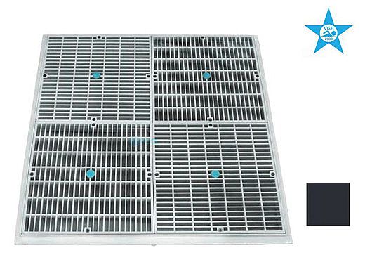 AquaStar Four 12" Square Flat Grates with Screws (VGB Series) | Black | 24NF102