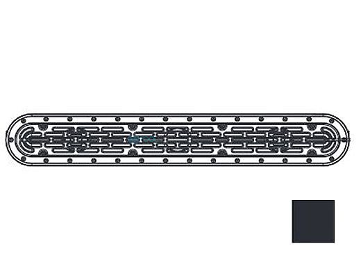 AquaStar 32" Channel Drain Flat Grate Suction Outlet with Scews | Without Frame for Vinyl Sump | Black | 32CDFLNFV102