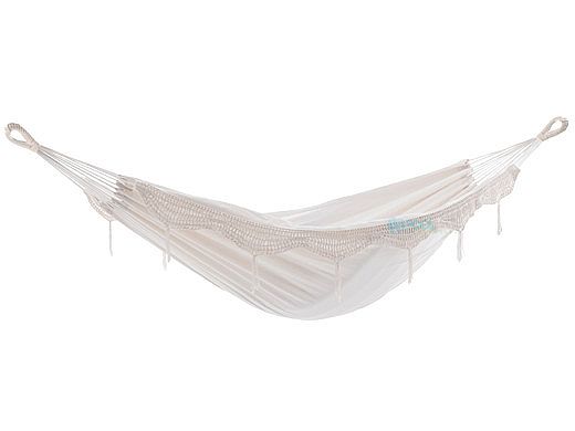 Vivere Single Brazilian Hammock | Natural with Fringe | BRAZ100