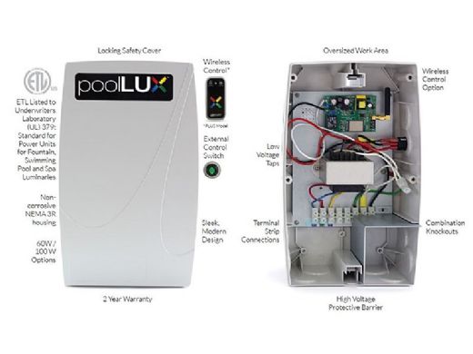 SR Smith poolLUX Plus Wireless Lighting Control System with Remote | 100 Watt 120V Transformer | Includes 3 Treo Light Kit | 3TR-pLX-PL100