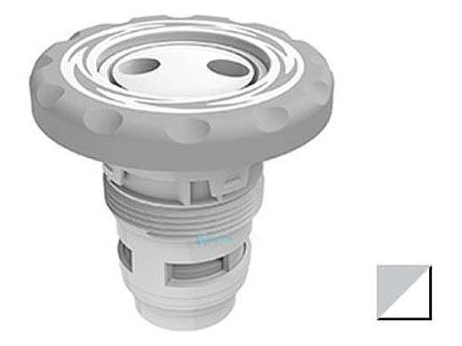 AquaStar Aqua Thunder Spa Jet Barret with Therapeutic Spinner | Light Gray WAVE Logo and White Overmold | ATBTS0301A-7
