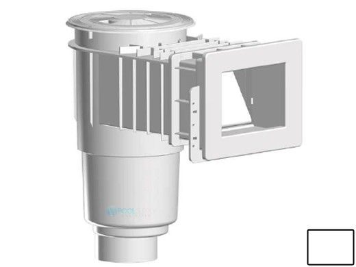 AquaStar Flow Star Standard Skimmer with Narrow 9" Deep Throat, Float Assembly, Basket, Lid and Adjustable Collar with 4" Socket Sump for Vinyl | White | SKRVFL3N101D
