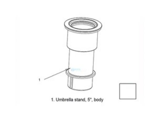 AquaStar 5" Umbrella Stand Only | White | SMUSS101