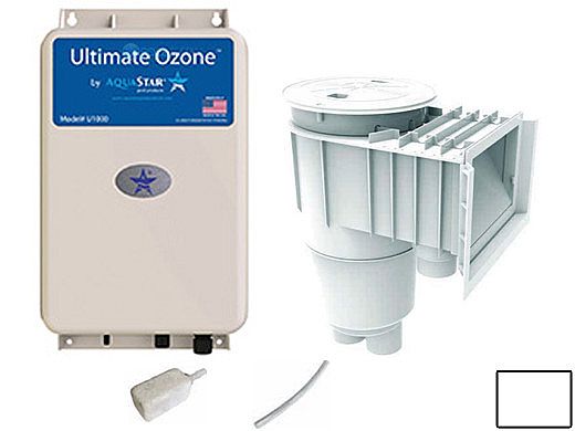 AquaStar Ultimate Ozone Corona Discharge Pump Kit with Skimmer | White | up to 40,000 gallons | .28 Amps 110/120 Volts | U3000-SKR101-OZ