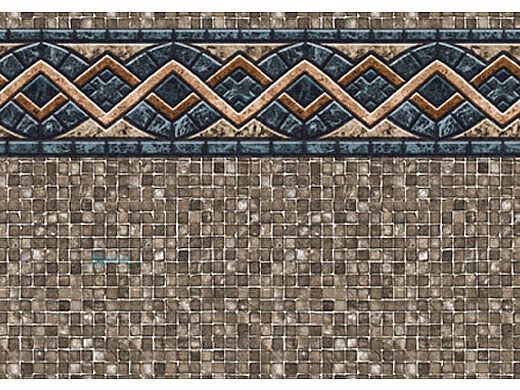 12' x 24' Oval Stone Mosaic 54" Uni-Beaded Liner | Heavy Gauge | LI122454SMU25