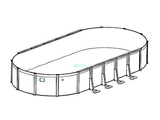12' x 24' Oval Pristine Bay Above Ground Pool Sub-Assembly | 48" Wall | 5-4642-129-48D