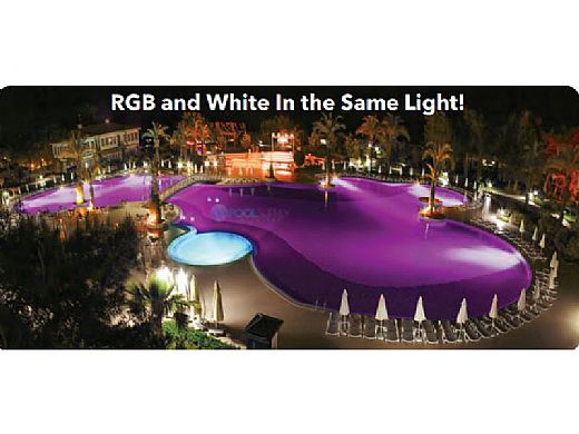 J&J Electronics ColorSplash VU Nicheless RGB-W Series LED Pool and Spa Light Fixture | 8W 12V 30' Cord | LPL-R1CW-12-30