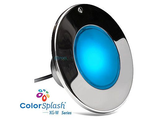 J&J Electronics ColorSplash XG-W Series RGB + White LED Pool Light SwimQuip Version | 120V Equivalent to 500W 50' Cord | LPL-F2CW-120-50-PSQ