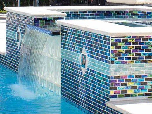 National Pool Tile Equinox 1x2 Glass Tile | Multicolor | EQX-AURORA1X2