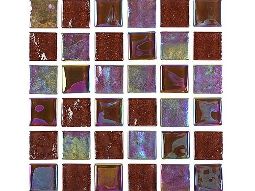 National Pool Tile Equinox 1x1 Glass Tile | Amber Rust | EQX-AUTUMN