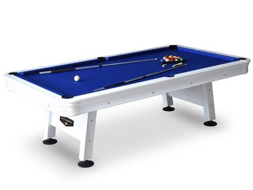Hathaway Alpine 8-Ft. Outdoor Pool Table | White with Blue Felt | BG3147