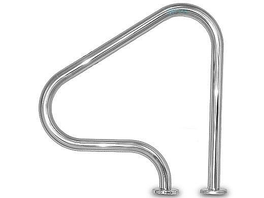 Inter-Fab Deck Top Mounted G3D Figure 4 Grab Rail  Single | 1.90" x .049" Thickness Thermo Plastic Coated Gray | G3D049-FL-SINGLE-TPC-G