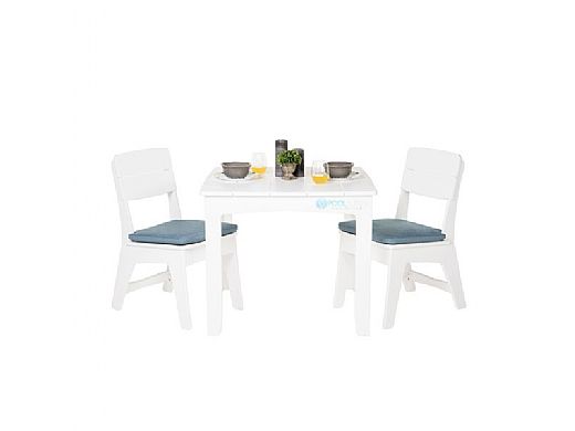 Ledge Lounger Mainstay Collection 36" Square Outdoor Dining Table | White | LL-MS-DT-36SQ-WH