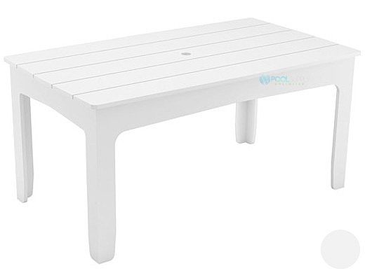 Ledge Lounger Mainstay Collection Rectangular Outdoor Dining Table | 75" x 36" | White | LL-MS-DT-75RT-WH